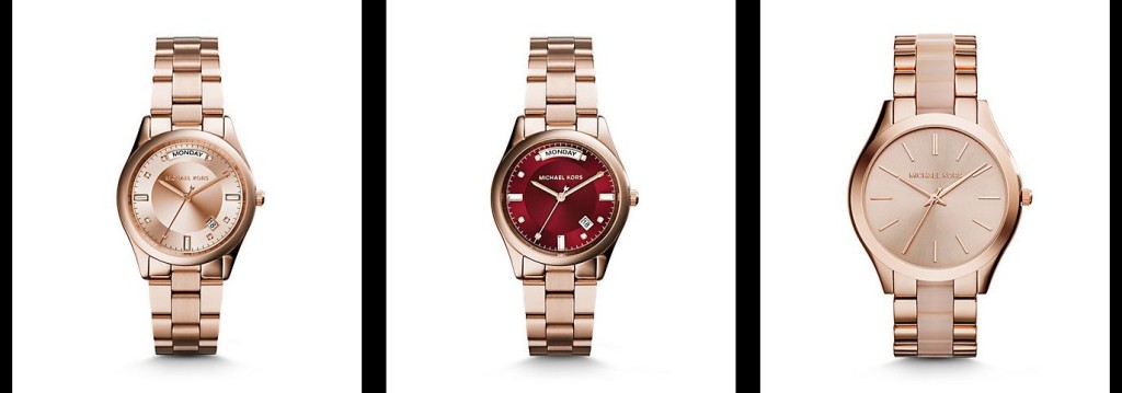 MK rose gold watch