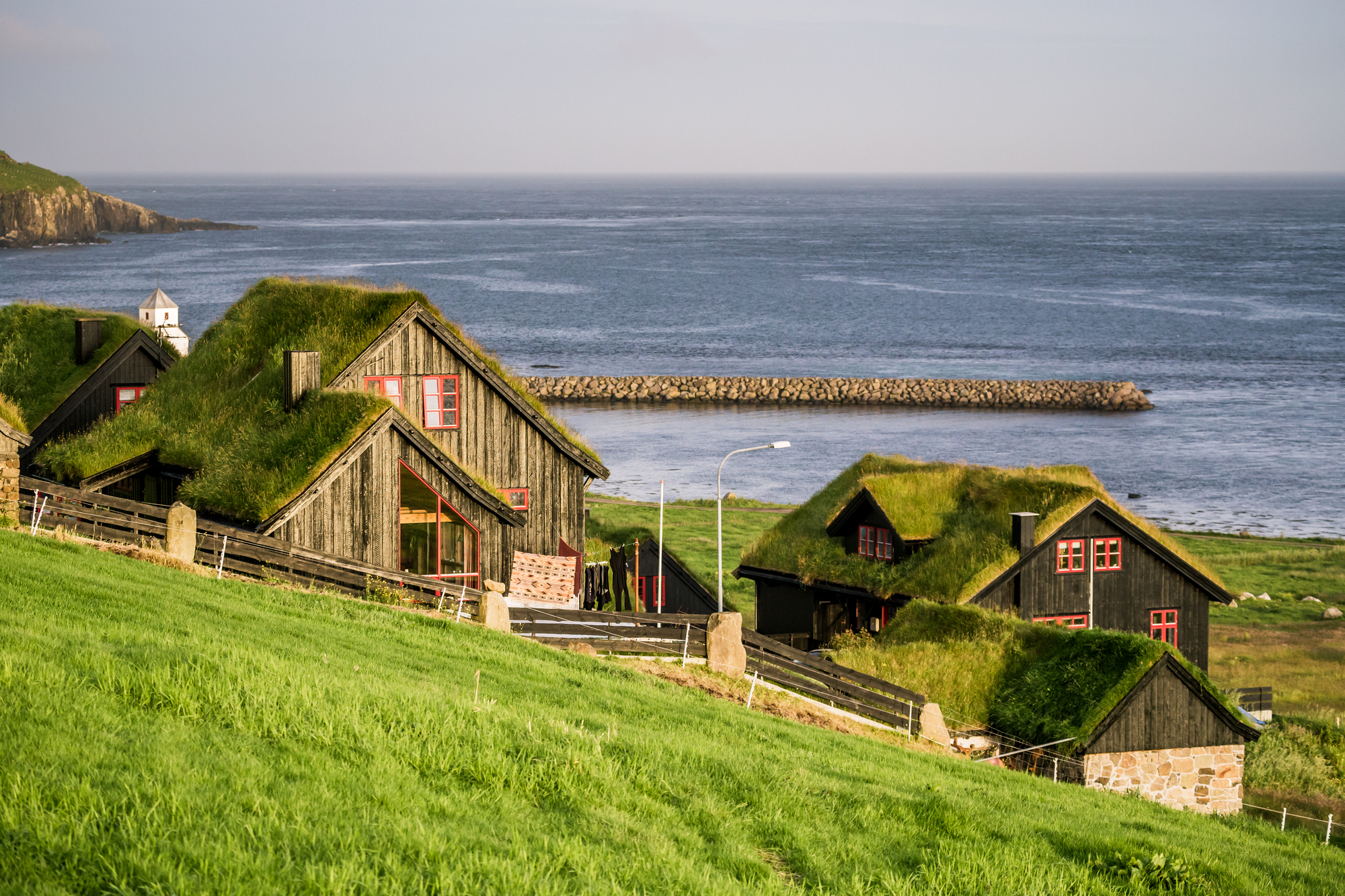 Kirkjubour villagein Streymoy, Faroe Islands