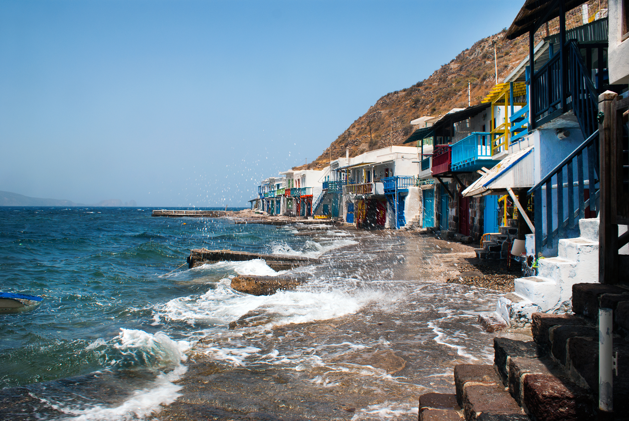 Traditional fishing village on Milos island, Greece